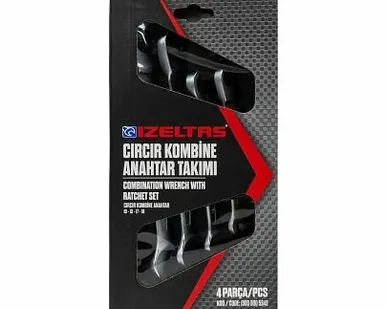 фото Набор ключей комбинированных с трещоткой 10-19 мм 4 предметов,IZELTAS, 13000005343
