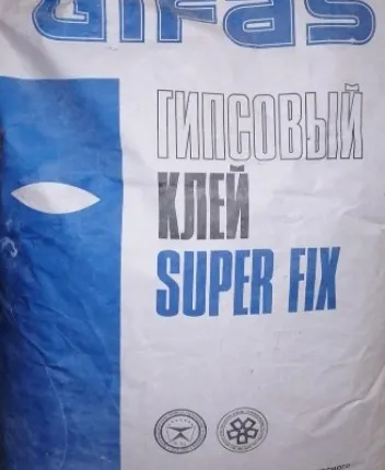 Фото №1 Клей гипсовый для гипсокартона, ГВЛ и ПГП, Super Fix Gifas 25кг