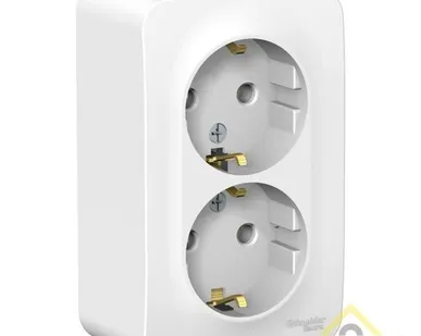 фото Розетка 2-м ОП BLANCA с заземл.16А .бел. SchE BLNRA010211