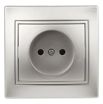 Фото №1 Розетка СП Plano 2P 1-201-03 16А-250В IP20 алюм. Intro Б0030054