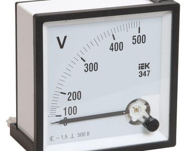 фото Вольтметр Э47 72х72мм 500В кл. точн. 1.5 ИЭК IPV10-6-0500-E