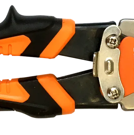 Фото №0 Ножницы по металлу Bohrer 250 мм CR-V (прямые) (хол.сталь до 1,2 мм; нерж.сталь до 0,7 мм) двухкомпонентные рукоятки