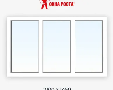 фото Пластиковое окно WHS72 3-створчатое глухое 1450х2100мм