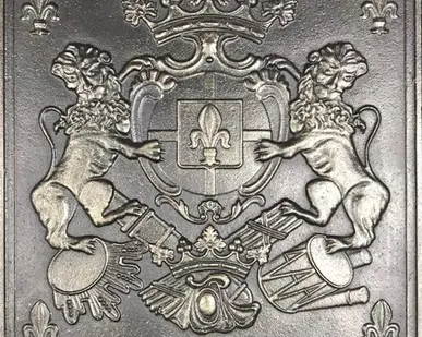 фото Чугунная плитка "Два льва"