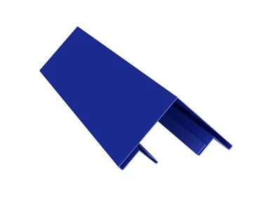 фото Планка угла внешнего составная верхняя 0,45 PE с пленкой RAL 5002 ультрамариново-синий