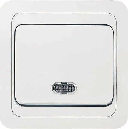 Фото №0 Выключатель 1-кл. СП Mimoza 10А IP20 с подсветкой бел./бел. Makel 12021