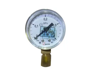 фото Физтех Манометр на редуктор ацетиленовый с поверкой 0,4 МПа (4 кгс/см кв, кл. т. 2,5)