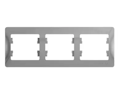 фото Рамка 3-м Glossa горизонт. алюм. SchE GSL000303
