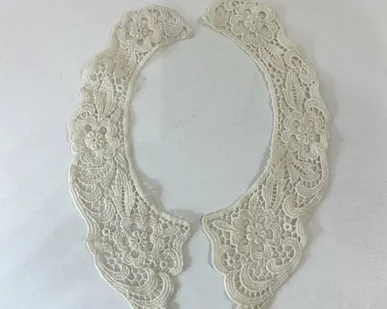 фото Воротничок кружевной Фенди 100% шерсть экрю (2 шт)