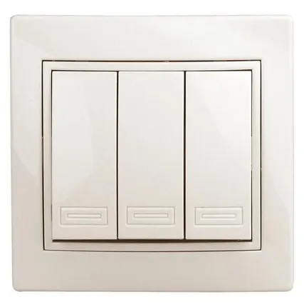 Фото №0 Выключатель 3-кл. СП Plano 10А IP20 1-106-02 250В кость Intro Б0027606