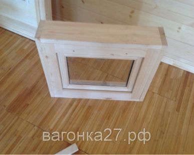 фото Окно банное 40*40 см (липа) стеклопакет