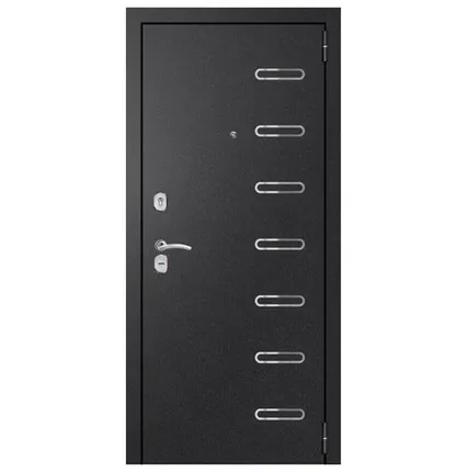 Фото №0 дверь входная Хит-8_ Nova чёрный шелк, белый ясень 960мм правая