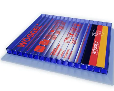 фото Сотовый поликарбонат WOGGEL Синий 16 мм (2,1*12 м)