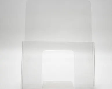 фото Настольная буклетница А4 с низким бортом (спинкой) 220*100*295мм, прозрачный акрил