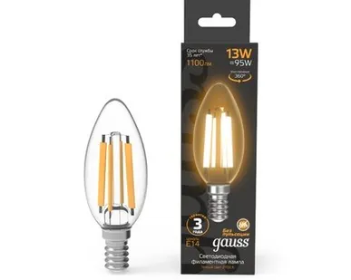 фото Светодиодная филаментная лампа Gauss Свеча 13W 1100Lm 2700K E14 103801113