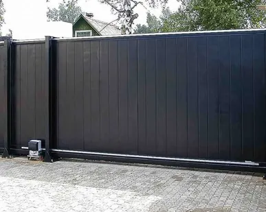 фото Ворота откатные из профлиста