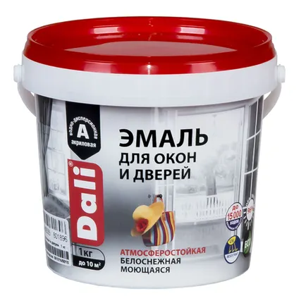 Фото №0 Эмаль Dali для окон и дверей, белый, 1 кг