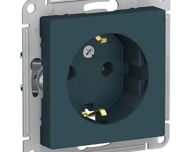 фото Механизм розетки 1-м СП AtlasDesign 16А IP20 с заземл. изумруд SchE ATN000843