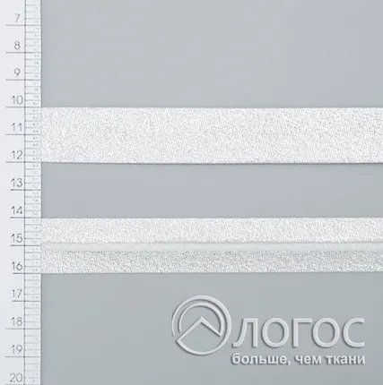 Фото №0 Косая бейка декоративная люрекс Т 20мм, K.G. (серебро)