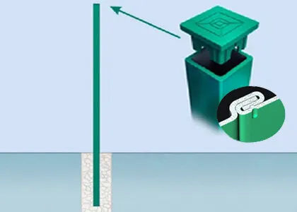 Фото №0 Столб под бетонирование - 1150.60х40.1,5мм (RAL 6005)