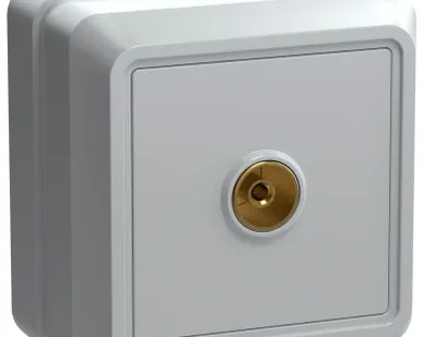 фото Розетка TV 1-м ОП Октава РТВ20-ОБ IP20 бел. ИЭК EAO10-K01-DC