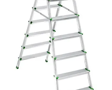 фото Стремянка алюминиевая &quot;Sarayli&quot; 2-х сторонняя 7 ступеней Россия