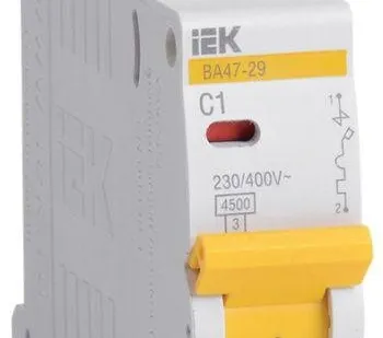 фото Выключатель автоматический модульный 1п C 1А 4.5кА ВА47-29 ИЭК MVA20-1-001-C