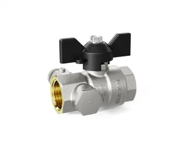 фото Кран шаровой LD Pride 1/2" в.р.-в.р. с дренажем и воздухоотводчиком (ручка бабочка)