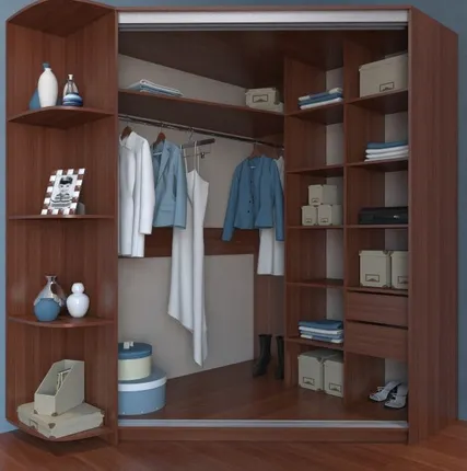 Фото №1 Встроенный угловой шкаф S-7