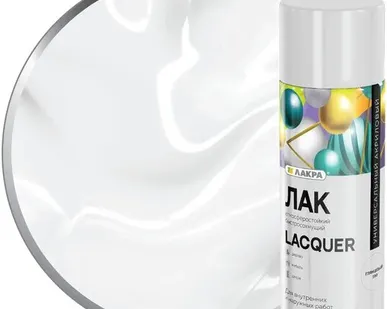 фото Лак ЛАКРА Лак аэрозольный акриловый ЛАКРА глянцевый 520 мл