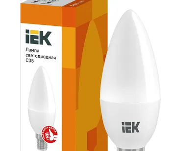 фото IEK Лампа светодиод. 5/3000/E27/СВ35 свеча на ветру IEK