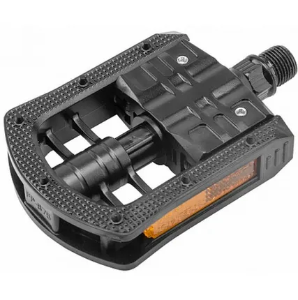 Фото №0 Педали FP-875, ось 9/16"складные, со светоотражателями, пластиковые чёрные