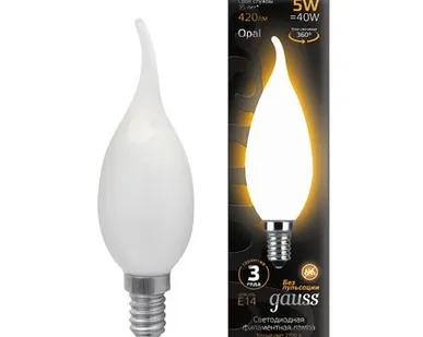 фото Светодиодная филаментная лампа Gauss Свеча на ветру 5W 420Lm 2700K E14 104201105