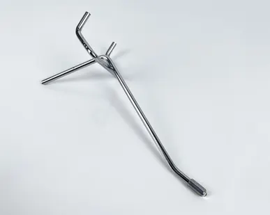 фото Крючок на перфорацию одинарный L=100мм d=4,8мм, шаг 50мм, хром