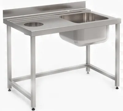 Фото №0 Стол для ПМ Vortmax, Eksi, Fagor (1200х770х870), левое отверстие для сбора отходов