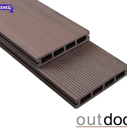 Фото №0 Террасная доска из ДПК Outdoor "Velvet Industrial" цвет: Коричневый Микс, 150x25 мм, вельвет/шлиф. (цена м2)