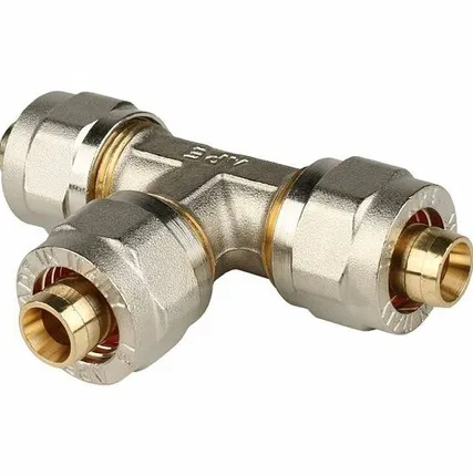 Фото №0 Тройник STOUT равнопроходный 16х16х16 для металлопластиковых труб винтовой