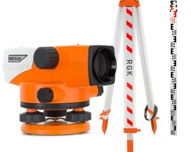 фото Комплект оптический нивелир RGK N-24 с поверкой + штатив S6-N + рейка AMO S3