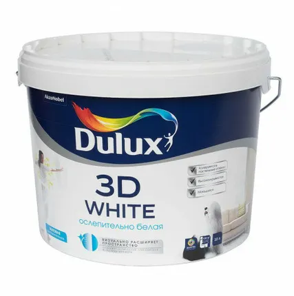 Фото №0 Краска DULUX 3D матовая белая 5 л