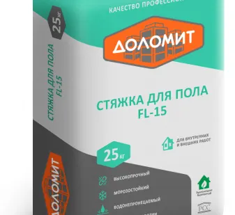 фото Стяжка для пола для внутренних и наружных работ Доломит, 25 кг