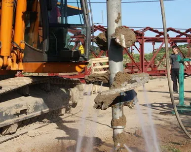 фото Грунтоцементные сваи (технология DSM)
