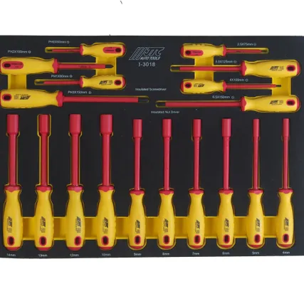 Фото №3 Набор инструментов 100 предметов изолированных (4 мягких ложемента) JTC