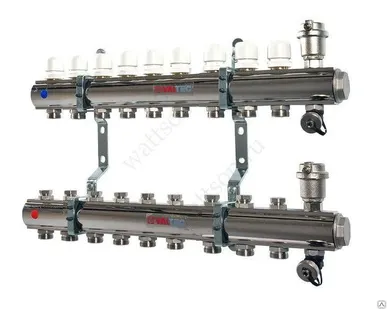 фото Коллекторная группа в сборе VALTEC 1" х 9 вых. Eвроконус 3/4