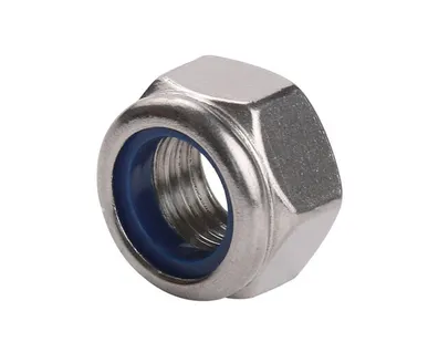 фото Гайка М10 DIN 982 шестигранная самоконтрящаяся, нержавеющая сталь А-2