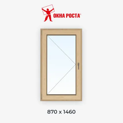 Фото №0 Деревянное окно сосна сращенная 1-створчатое поворотное 1460х870мм