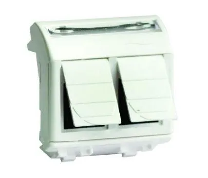 Фото №0 Розетка компьютерная 2-м СП Brava 2мод. RJ45 5e бел. DKC 76656B