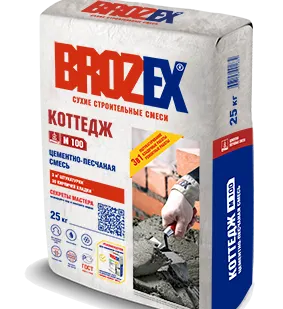 фото Цементно-песчаная смесь Коттедж М-100 Brozex 25 кг