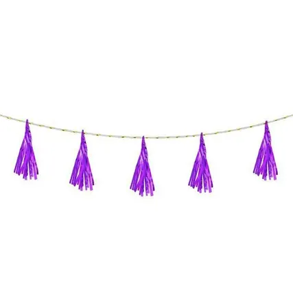 Фото №0 Лента тассел, набор 5 шт, цвет фиолетовый, 35 см