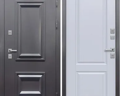 фото Входная дверь Термо Про Букле Антрацит-белый матовый