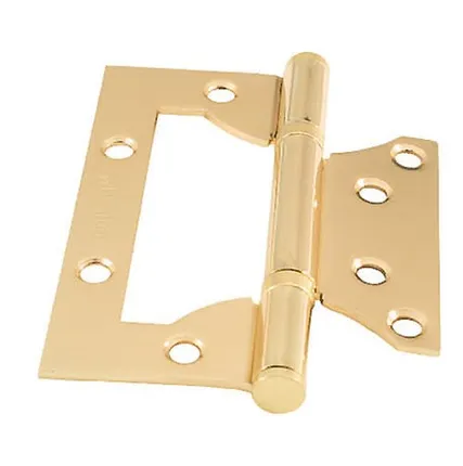 Фото №0 Петля дверная накладная 4" SOLLER золото (сталь 100*75*2) бабочка без врезки